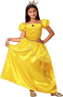 Prinsessen verkleed jurk luxe - geel - voor kinderen 116 (5-6 jaar)