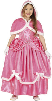 Prinsessen verkleed jurk - roze - winter prinsessenjurk - voor kinderen