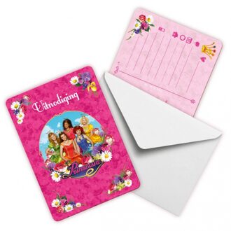 Prinsessia uitnodigingen 12 stuks - Uitnodigingen Multikleur