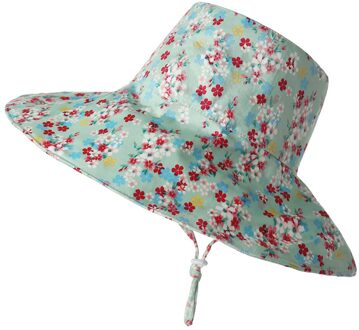 Print Baby Hoed Cartoon Katoen Emmer Hoed Zomer Kinderen Zonnebrandcrème Ademend Sneldrogend Strand Hoed Visser Hoed # Z groen