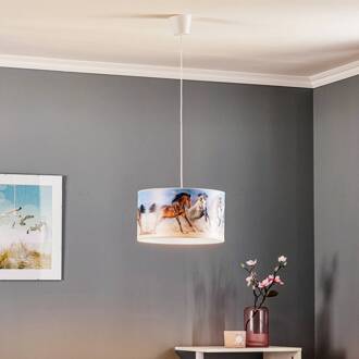 Print hanglamp Horses kleurrijk