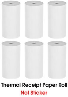 Printable Sticker Papierrol Direct Thermisch Papier Zelfklevende 57*30Mm Voor Peripage A6 Thermische Printer Paperang p1/P2 wit 6 Rolls