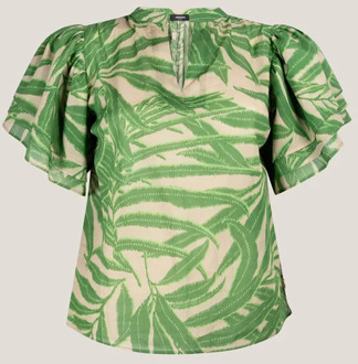 Printed blouse omani wl352 multi green Groen - XXL