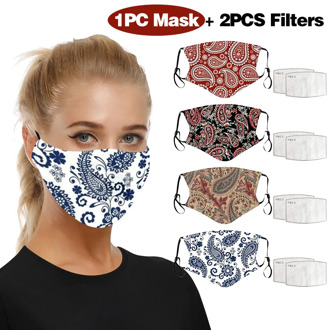 Printed Breathable Reusable Mask Filter PM2.5 Air Filtration Mask With Filters Breath Mouth Face Mask mascarilla reutilizable