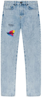 Printed jeans MSFTSrep , Blue , Heren - W28