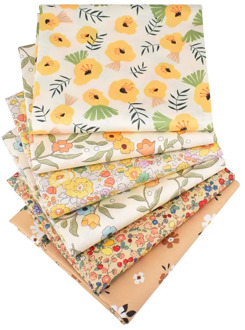 Printed Twill Cotton Satin Fabric,Little Orange Blossom,Patchwork Cloth For DIY Sewing Quilting Baby&Child's Bedclothes Material