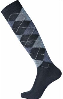 Printed Wool Kneehigh Sock * Actie * Zwart,Blauw - Maat 40/45,Maat 45/48
