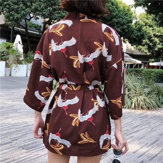 Printing Losse Japanse Kimono Traditionele Obi Gevoel Kleding Kimomo Japanse Vest Kimono Japones Vrouwen Haori stijl 7