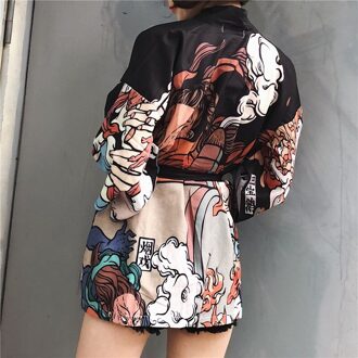 Printing Losse Japanse Kimono Traditionele Obi Gevoel Kleding Kimomo Japanse Vest Kimono Japones Vrouwen Haori stijl 8