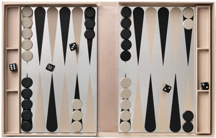 Printworks Classic - Art Of Backgammon Mirror - Beige-Silver Beige, zilver