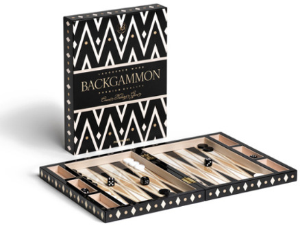 Printworks Spel - Backgammon Gelakt - Zwart