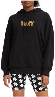 Prism oversized hoodie met logoborduring Zwart