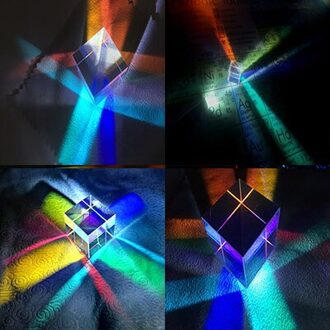 Prisma Zes-Zijdige Helder Licht Combineren Cube Prism Gebrandschilderd Glas Beam Splitting Prisma Optische Experiment Instrument Lens