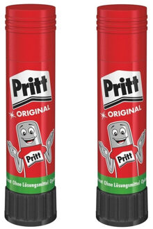 Pritt 2x stuks knutsellijm Pritt sticks 22 gram Wit