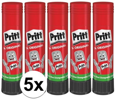 Pritt lijmstift - 5x - 11 gram - klein formaat - oplosmiddelvrij - uitwasbaar