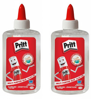 Pritt Multi Glue alleslijm - 2x - fles 150 gr - hobbylijm - knutsellijm - voor diverse materialen