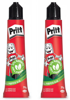 Pritt Multi Glue alleslijm - 2x - tube 20 gr - hobbylijm - knutsellijm - voor diverse materialen