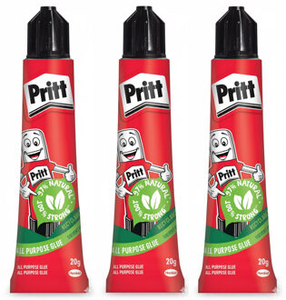 Pritt Multi Glue alleslijm - 3x - tube 20 gr - hobbylijm - knutsellijm - voor diverse materialen