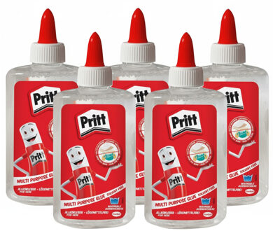 Pritt Multi Glue alleslijm - 5x - fles 150 gr - hobbylijm - knutsellijm - voor diverse materialen