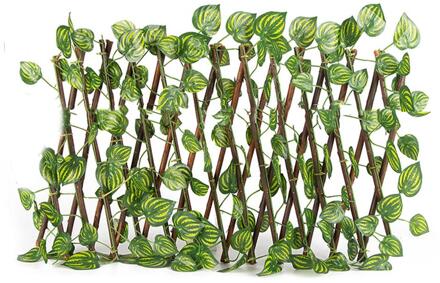 Privacy Hek Telescopische Kunstmatige Ivy Vine Hek Haagplant Privacy Screen Decor Voor Kas Achtertuin Balkon Tuin Hek 40cm A