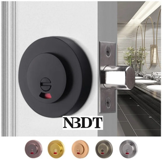 Privacy Round Zinc Door Lock Latch With Red Green Indicator Public Restroom Toilet Partition Thumb Turn Gold Matte Black Bronze