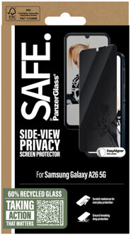 Privacy Screenprotector Ultra Wide Fit met applicator voor de Samsung Galaxy A26 Transparant