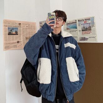 Privathinker Winter Mannen Casual Parka Mannen Oversize Warm Winter Jas Mannen Dikker Rits Streetwear Koreaanse Heren Jassen blauw / XXL