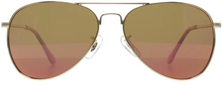 Prive Revaux Aviator Unisex Champagne Goud Roze Spiegel Commando Mini