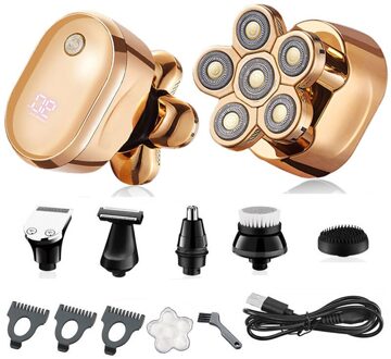 Pro 6in1 Grooming Kit Elektrische Scheerapparaat Baard Trimmer Scheerapparaat Voor Mannen Facial Body Kaal Scheren Machine Oplaadbare met accessoires