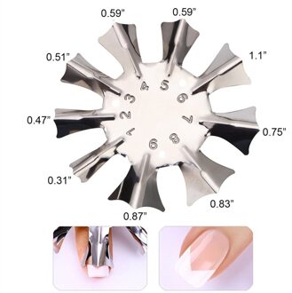 Pro 9 Maten Makkelijk Franse Glimlach Cut V Lijn Amandel Vorm Tips Manicure Edge Trimmer Nail Cutter Acryl Roze Wit franse Nagels nee.1