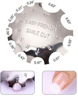 Pro 9 Maten Makkelijk Franse Glimlach Cut V Lijn Amandel Vorm Tips Manicure Edge Trimmer Nail Cutter Acryl Roze Wit franse Nagels nee.2