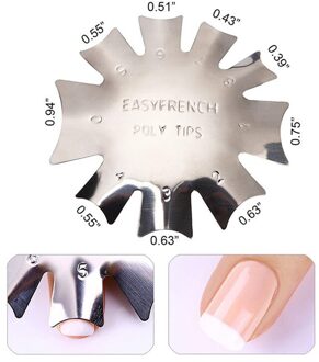 Pro 9 Maten Makkelijk Franse Glimlach Cut V Lijn Amandel Vorm Tips Manicure Edge Trimmer Nail Cutter Acryl Roze Wit franse Nagels nee.3