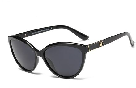 Pro Acme Retro Cat Eye Zonnebril Vrouwen Gepolariseerde Lady Elegante Zonnebril Vrouwelijke Rijden Eyewear Lunette Soleil Femme PB1223 C1 zwart grijs