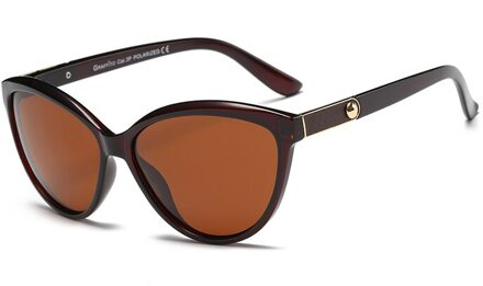 Pro Acme Retro Cat Eye Zonnebril Vrouwen Gepolariseerde Lady Elegante Zonnebril Vrouwelijke Rijden Eyewear Lunette Soleil Femme PB1223 C3 bruin bruin