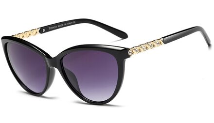 Pro Acme Retro Cat Eye Zonnebril Vrouwen Gepolariseerde Lady Elegante Zonnebril Vrouwelijke Rijden Eyewear Lunette Soleil Femme PB1223 C5 zwart grijs