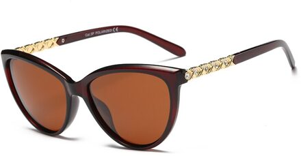 Pro Acme Retro Cat Eye Zonnebril Vrouwen Gepolariseerde Lady Elegante Zonnebril Vrouwelijke Rijden Eyewear Lunette Soleil Femme PB1223 C7 bruin