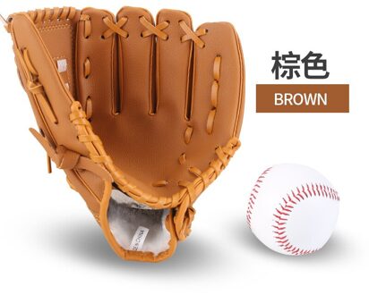 Pro Baseball Handschoen Lederen Luxe Training Softbal Apparatuur Honkbal Handschoenen Mini Mannen Guante Beisbol Sportkleding BY50BQ geel