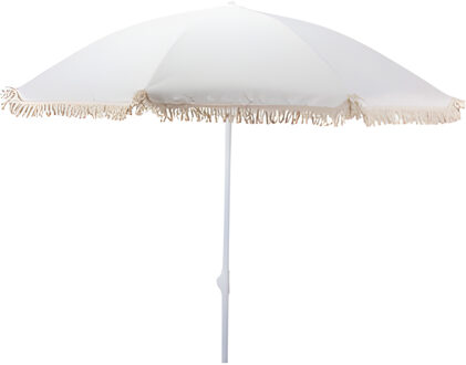 pro Beach Strand Parasol Aruba - D180 cm - ecru - kantelbaar/opvouwbaar - verstelbaar - franjes