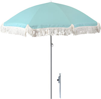 pro Beach Strand Parasol Bali - D180 cm - blauw - opvouwbaar - inclusief grondpen
