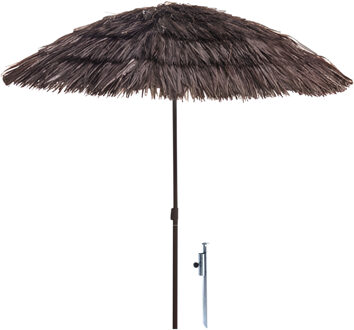 pro Beach Strand Parasol Hawaii - D170 cm - donkerbruin - kantelbaar - incl grondpen / haring