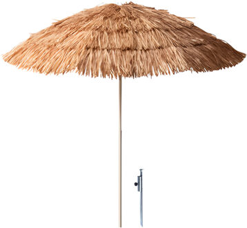 pro Beach Strand Parasol Hawaii - D170 cm - lichtbruin - kantelbaar - incl grondpen / haring