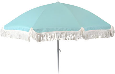 pro Beach Strand / tuin Parasol Bali - D180 cm - lichtblauw - opvouwbaar - franjes