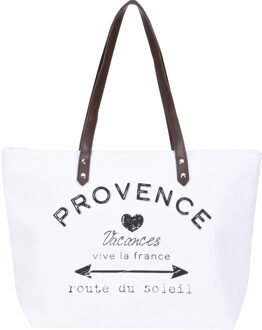 pro Beach Strandtas Provence wit - 31 x 45 cm - Strandshoppers - van polyester