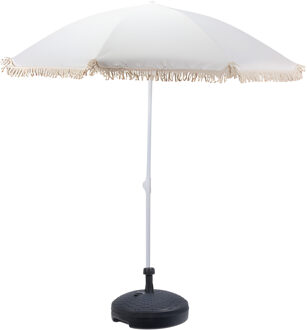 pro Beach tuin Parasol Aruba - kantelbaar - D180 cm - wit - waterafstotend - incl parasolvoet