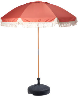pro Beach tuin Parasol Fiji - D180 cm - terracotta - waterafstotend - incl parasolvoet