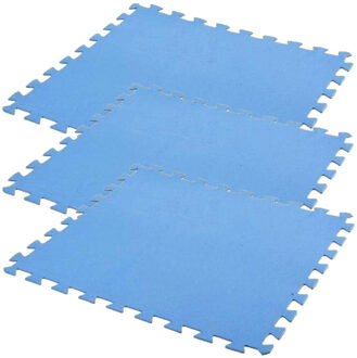 Pro Garden 18x stuks Foam puzzelmat zwembadtegels/fitnesstegels blauw 50 x 50 cm - Speelkleden