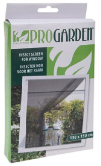 Pro Garden 2x stuks insecten hor zwart 130 x 150 cm - Zelklevende raam horren/horgordijn - Opzethor voor het raam