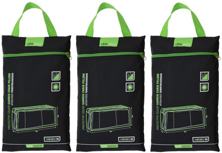Pro Garden 3x stuks afdekhoezen/beschermhoezen tuinstoelkussens 50 x 130 cm