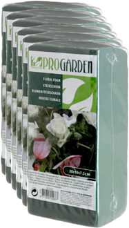 Pro Garden 6x stuks steekschuim/oase nat rechthoekig groen 20 x 10 x 7 cm