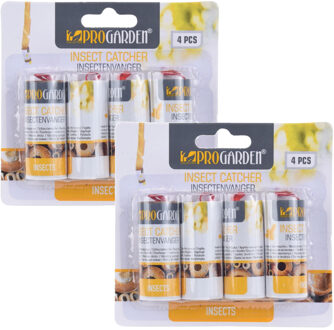 Pro Garden 8x Stuks vliegenvangers/insectenvangers plakstrips in koker